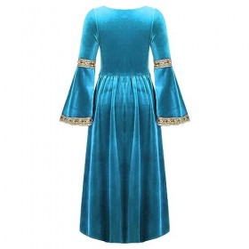 ranrann Robe Renaissance Fille Enfant Déguisement Médiéval Princesse Costume dHalloween Fête Carnaval Cosplay Halloween Tenu