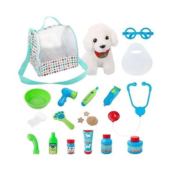 JINGAN Jeu vétérinaire pour - Vet Pretend Play Doctor Set avec Jouets pour Chiots,Ensemble Jeu Docteur pour 3 à 6 Ans avec de