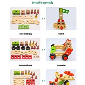 persiverney-AT Jouet Outils de Charpentier Jeu de Construction Bricolage Jeux dimitation Cadeau pour Garçons Filles 3 4 5 An