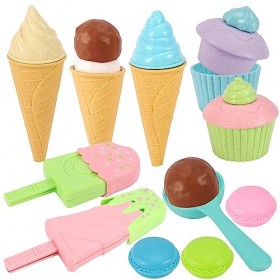 kimonca Jouet de Crème Glacée pour Enfant, Set de Jeu de Dessert Aliments en Plastique Cadeau pour Garçons et Filles de 3 4 5