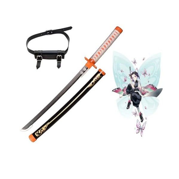 Épée Demon Slayer Samurai Katana Blade, Accessoires de Cosplay Katana Anime Faits à la Main, Lame en Bambou Kochou Shinobu 75