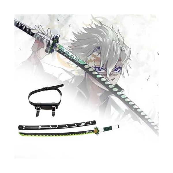 Épée Demon Slayer Samurai Katana Blade, Accessoires de Cosplay Katana Anime Faits à la Main, Lame en Bambou Kochou Shinobu 75