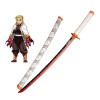 RYPDKM Demon Slayer Epee 75cm/104cm Bambou Sabre-Rengoku Kyoujurou, Japonais Anime Katana en Bois, Cosplay Halloween Accessoi