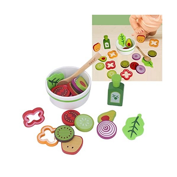 Yitre Jouet de Salade de Fruits, Accessoires de Cuisine de Jeu Bol dapprentissage pour Enfants pour léducation