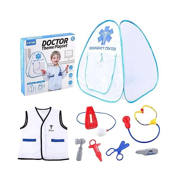 Cyhamse Docteur | Déguisement Docteur, Ensemble Jeu rôle, Jeu Simulation, 8 pièces,Faire Semblant Jouer Docteur Playset dével