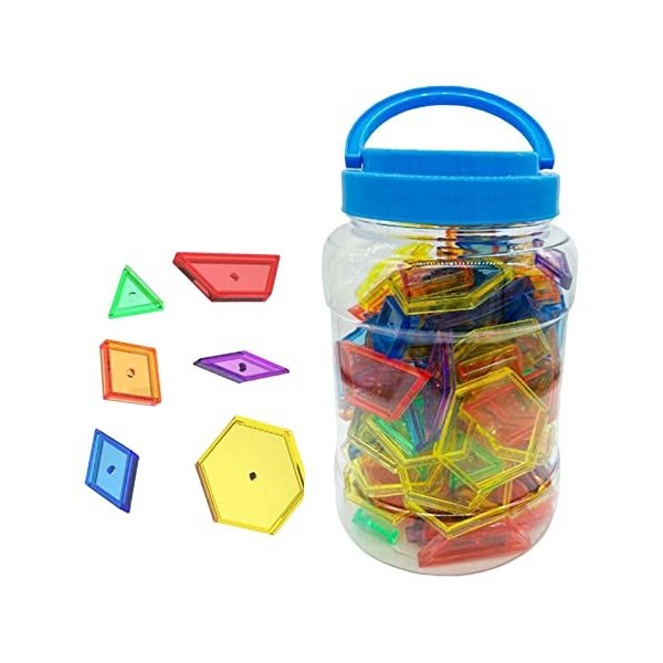 Sharplace 140pcs Blocs dattributs Transparents Blocs de modèles éducatifs pour Les Fractions de Jeux