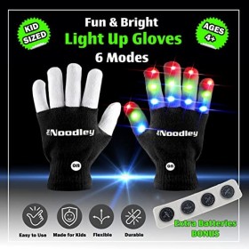 The Noodley Jouets pour Enfants pour garçons Gants Lumineux à LED Jouet sensoriel pour Enfants autistes Cosplay Costume dhal