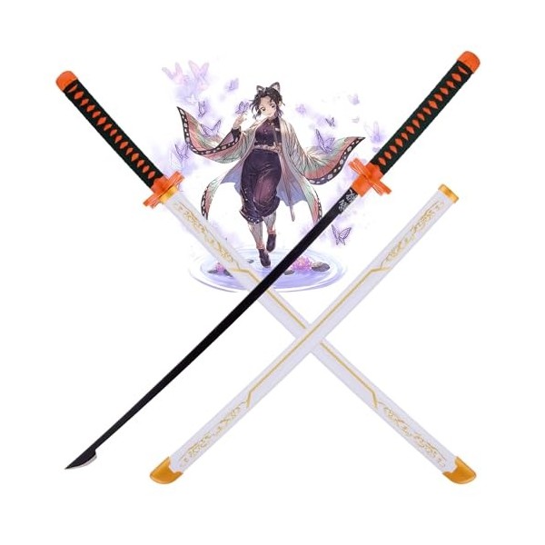 QHDPKU Swords Demon Slayer – Kochou Shinobu Katana Épée Anime Cadeau pour Les Fans Et Les Collectionneurs,Fait Main Armes D 