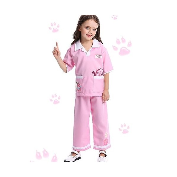 IBTOM CASTLE Deguisement Enfant Filles Garçons Docteur Costume Halloween Vétérinaire Cosplay Jeu de Rôle Prétendez Vous Habil