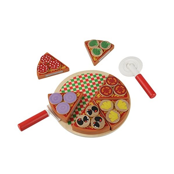 Jouets de Bricolage, Jouet éducatif, Jouet de Cuisine de Nourriture de Pizza de Légumes en Bois, Jouets éducatifs de Jeu de S