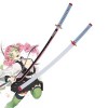 Épée de samouraï Tueur de démons Lame Japonaise en Bois Épée danime Kanroji Mitsuri Katana, pour Les Fans danime 75 cm/104 