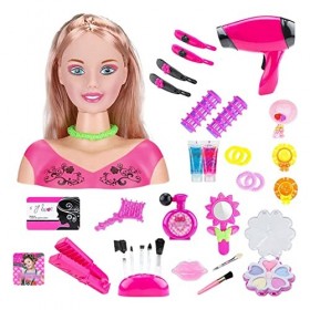 Beito Poupée Head for Girls Hair Styling, Deluxe Hairyle Hair Makeup Doll Toys Toys Coiffeur Fierter Le Jeu de Coiffure de Je