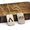 YUNMENG 2 Pc Jeu Apex légendes Collier Porte-clés Jouets daction en métal en Acier Inoxydable Apex Porte-clés Enfants Jouets