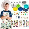 Ensemble de Cuisine pour - Jouet de Cuisine Anti-Chute Portable 37 pièces, Ensemble de Jeu de Cuisine,Enfant Cuisine Coffre-F