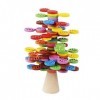 Oshhni Jouets empilables en bois Montessori, tri des couleurs motricité fine apprentissage précoce jouets sensoriels jeu déq