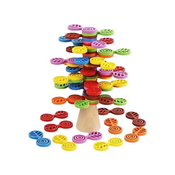 Oshhni Jouets empilables en bois Montessori, tri des couleurs motri