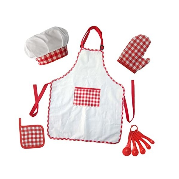 BESTonZON 1 Ensemble Tablier De Cuisine pour Enfants Outils pour Garçons Ensemble De Gril pour Enfants Ensembles De Grillades