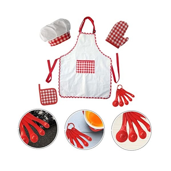 BESTonZON 1 Ensemble Tablier De Cuisine pour Enfants Outils pour Garçons Ensemble De Gril pour Enfants Ensembles De Grillades