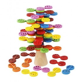 Generic Blocs Empilables Darbres, Jeu Déquilibre de Tri Des Couleurs, Jouets de Construction Interactifs pour Enfants