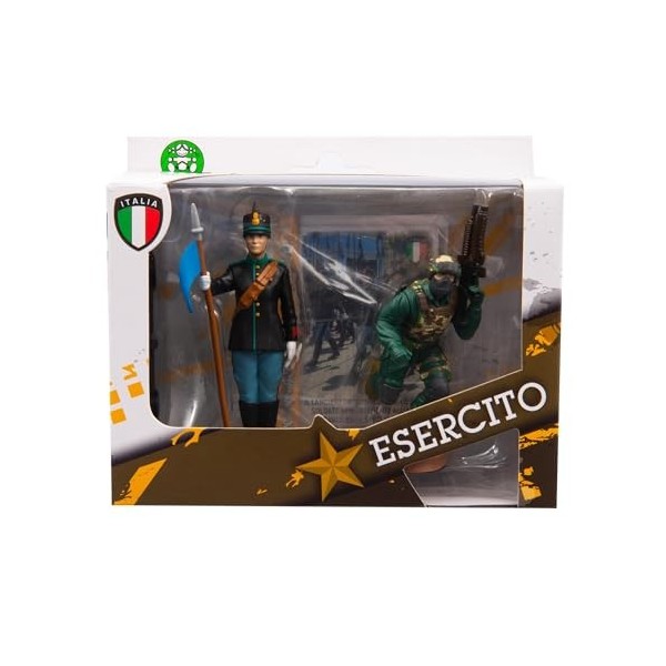 Giochi Preziosi Armée Italienne - Paire de Personnages de 8 cm Représentant Lancier Reggimento Montebello+Incurseur Hautement