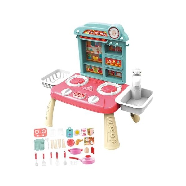predolo Jouet Dévier de Cuisine, Système de Cycle deau Automatique, Jeu de Rôle, évier, Compétences Fines, Jouet de Lavage 