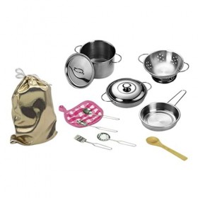 12 Pcs Enfants Cuisine Jouets Ensemble De Jeu En Acier Inoxydable Ustensiles Pots Casseroles Ensemble Bambin Ustensiles De Cu