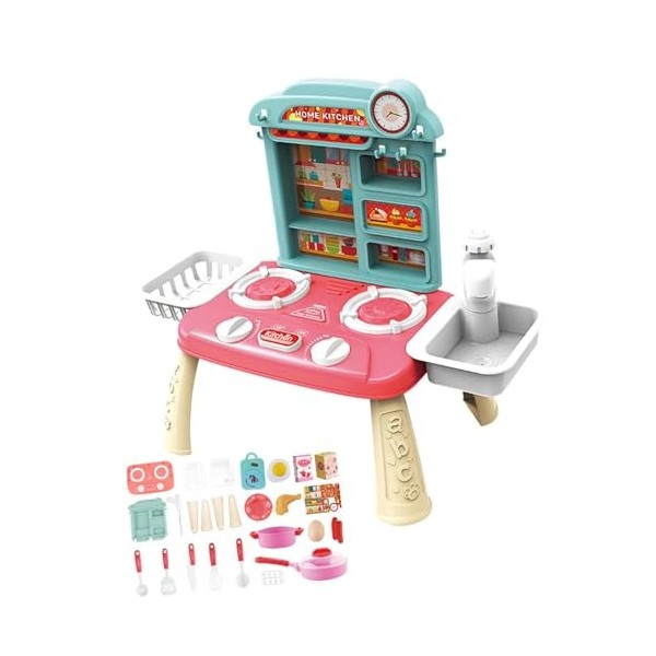 Perfeclan Jouets dévier de Cuisine avec Eau Courante, Jouet de Lavage de Cuisine, Robinet de Travail et Ensemble de Jeu de V