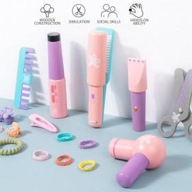 FokCalgary Jouets de Coiffure, Jouets de Style en Bois pour Jeu de Simulation de Princesse, Jouets de développement pour Cent