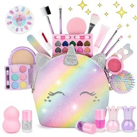 deAO Ensembles de Maquillage pour Enfants pour Filles, sûrs et Non Toxiques, lavables pour Petite Princesse, Ensembles de Maq
