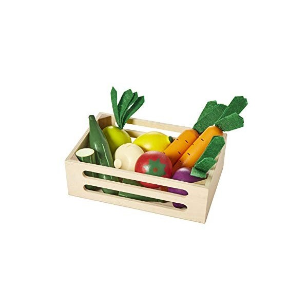 Vertbaudet Cagette de légumes en Bois pour dinette Multicolore TU