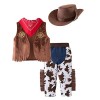 Bébé Garçon Fille Cowboy Déguisement 4 Pièces Gilet + Pantalon + Chapeau + Bandana lAmérique Sauvage louest Cow-Boy Tenues 