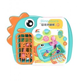 Ensemble de Jouets pour Évier de Cuisine pour Enfants avec Fruits Et Vaisselle, Jouet de Jeu avec Système de Cycle deau Cour