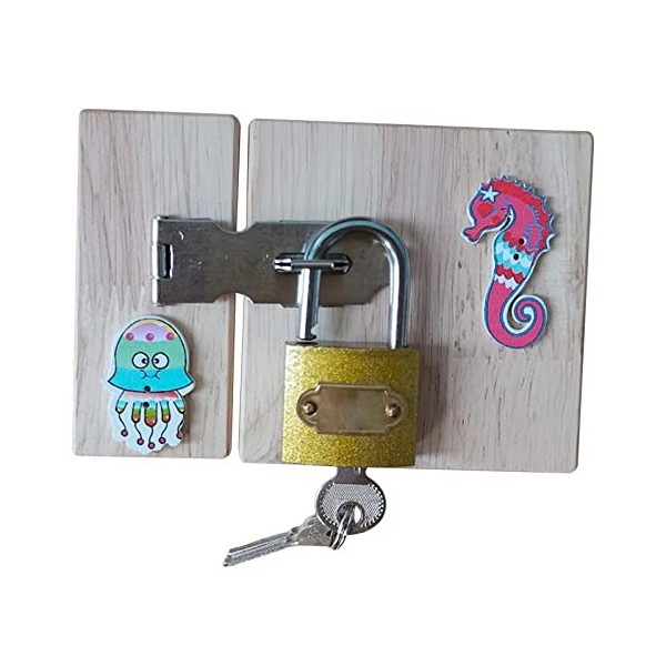 perfk Montessori Busy Board Accessoires Loquets et Portes Jeu de Cognition Activité Board Jeu de Jeu Intérieur Portable pour 
