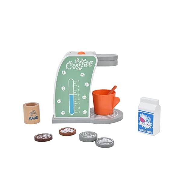 Allsmart Cafetière Jouet en Bois Mini Silmulation Semblant Cafetière Jouet Playset pour Enfants Anniversaire