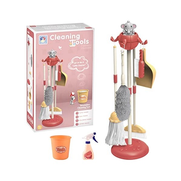 Nettoyage pour Enfant, Jeux dimitation Enfant, Ensemble Jouets Nettoyage Enfant, Compris Balai Pelle À Poussière Vadrouille 