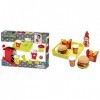 Ecoiffier Jouets 2614 - Set Expresso : Machine à café pour Enfants + Accessoires – 16 pièces & Jouets 957 - Plateau Hamburger