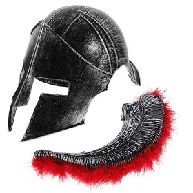 ifundom Casque De Centurion Romain Armure avec Panache Rouge Costume De Soldat Médiéval Grec Spartiate Casque Corinthien Rust