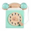 Jouet téléphone pour Enfants, téléphone Jouet pour bébé Antique innovant, Jouets téléphone à Cadran Rotatif en Bois, Imitatio