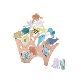 F Fityle Blocs de Construction danimaux, Jeu déquilibre et dhabileté, empiler la créativité Montessori, Jouets à empiler e