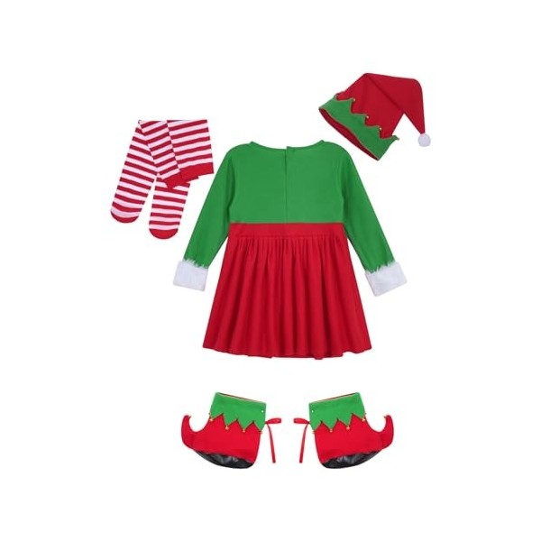 Runhomal Unisexe Enfant Costume dElfe de Noël Velours Déguisement Lutin Garçon Fille Déguisement Robin des Bois Cosplay Bonn