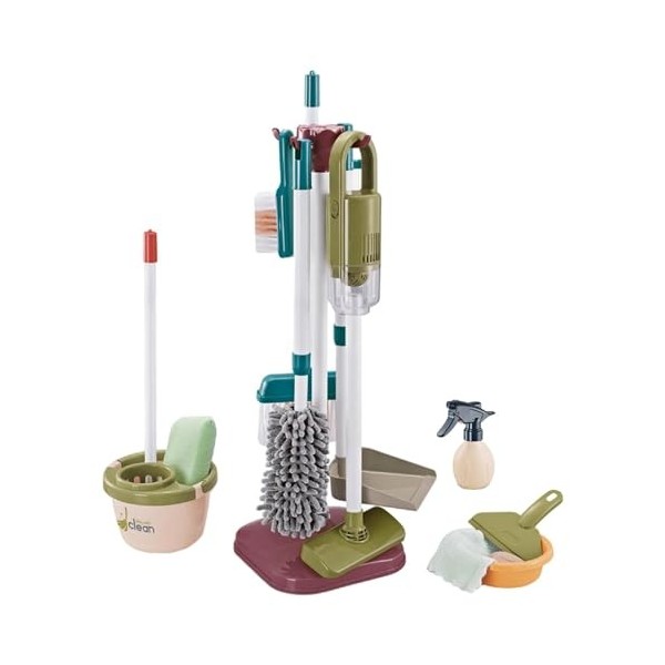 Folpus Ensemble de Jeu de Nettoyage pour Enfants, Jouet de Simulation, pour Les travaux ménagers, à partir de 3 Ans, 13PCS
