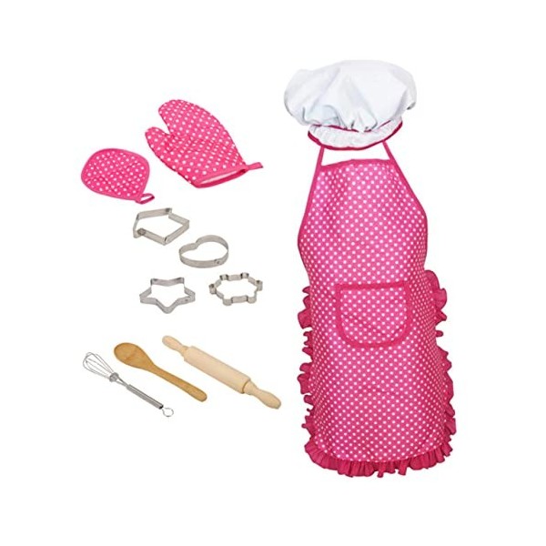 STOBOK 1 Set Accessoires Simulé Ménage Enfants Cuisine Jouets Cutters Enfant Cookie Tôt Et Tout-Petits Tablier Cosplay Faire 