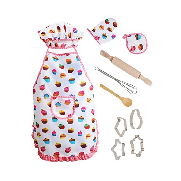 STOBOK 1 Set Accessoires Simulé Ménage Enfants Cuisine Jouets Cutters Enfant Cookie Tôt Et Tout-Petits Tablier Cosplay Faire 