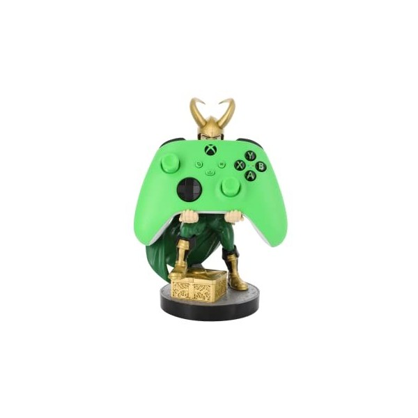 Cableguys Figurine Gaming Marvel Loki - Accessoire Support pour Manette ou Smartphone - Câble USB Inclus - 20 cm