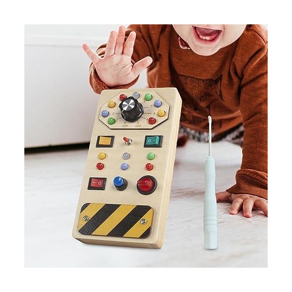 Sharplace Interrupteur de lumières Jouets de planche occupés avec boutons Habiletés motrices de base Jeu de cognition Jouets 