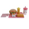 Backbayia 6pcs Alimentaire Playset Jouet de Cuisine Hamburger Hot-Dog en Bois