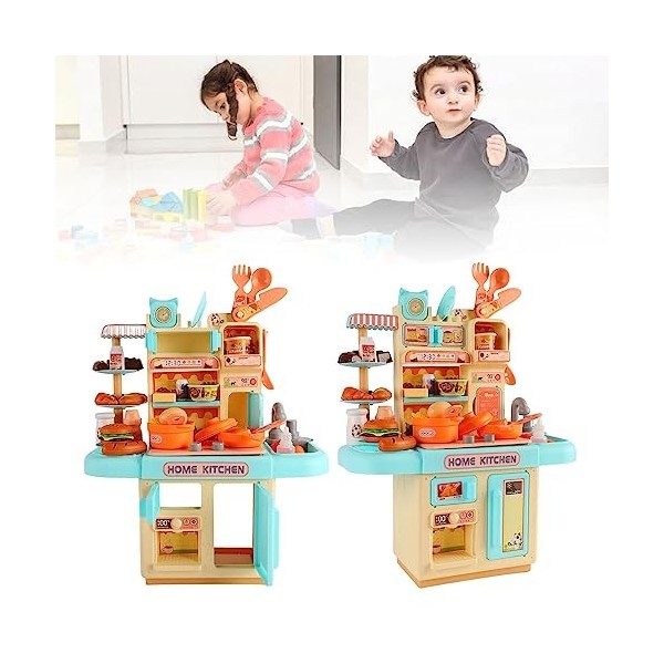 Ensemble de Jeu de Cuisine de Jeu de Rôle, Jouets de Cuisine pour Enfants à Jet de Vapeur Bleu pour Une Utilisation en Extéri