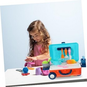 Toyvian 1 Ensemble Maison De Jeu pour Enfants Cuisine Jouet Chariot Cas Ensemble Enfants Jouets Enfants Vaisselle Ustensiles 