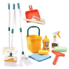 KieTeiiK Garçons Filles Ustensiles Nettoyage Éducatifs Précoces Tâches Ménagères Faire Semblant Jouet Maison pour Tout-Petits