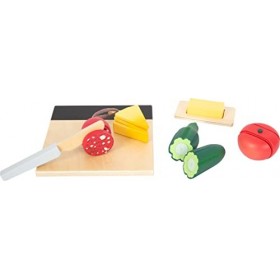 Small Foot Set de déjeuner à découper Fresh en Bois, Aliments pour Cuisine des Enfants, Jeu de rôle dès 3 Ans, 12331 Jouets, 